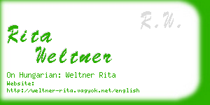 rita weltner business card